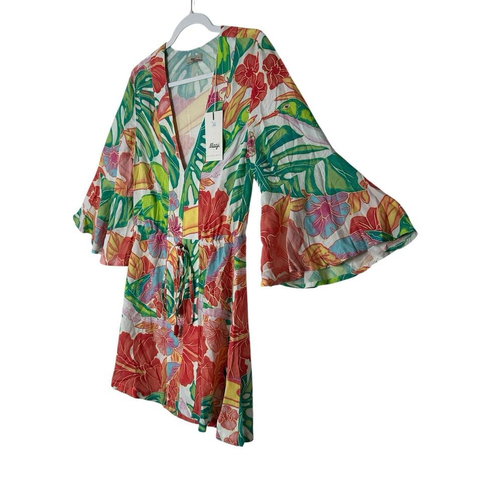 Maaji Joy Kaftan Cover Up Womens Small Sky Garden Beach Tropical Outdoor New - Picture 5 of 13